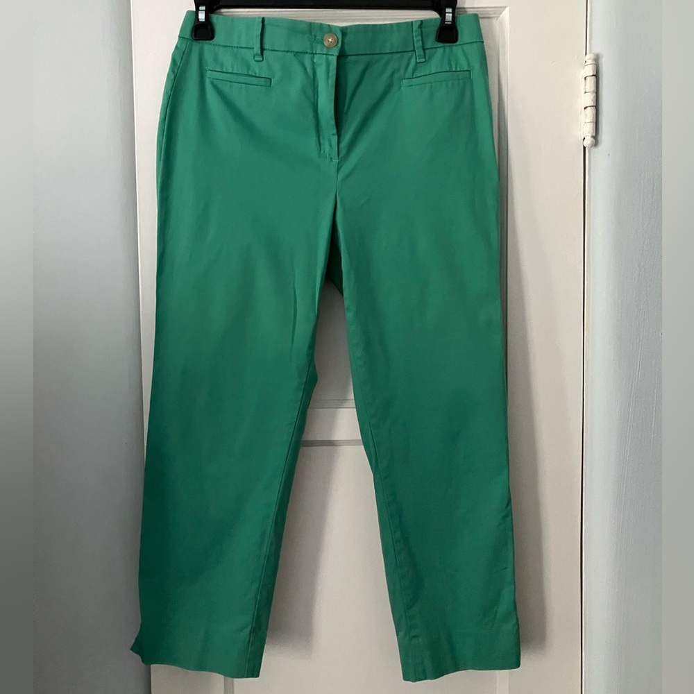 Ann Taylor Green Cotton Stretchy Pants